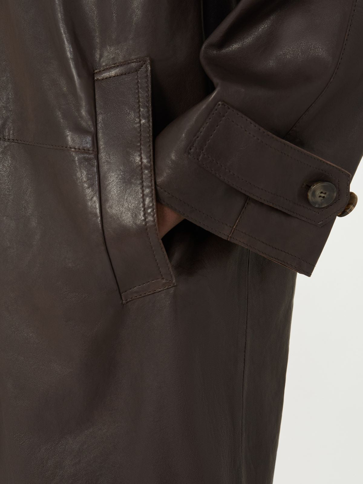 Nappa leather overcoat - Brown