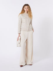 Padded cropped jacket in water-repellent canvas - Sand