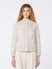 Padded cropped jacket in water-repellent canvas - Sand