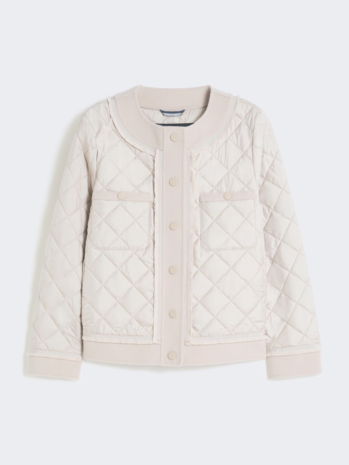 Padded cropped jacket in water-repellent canvas - Sand