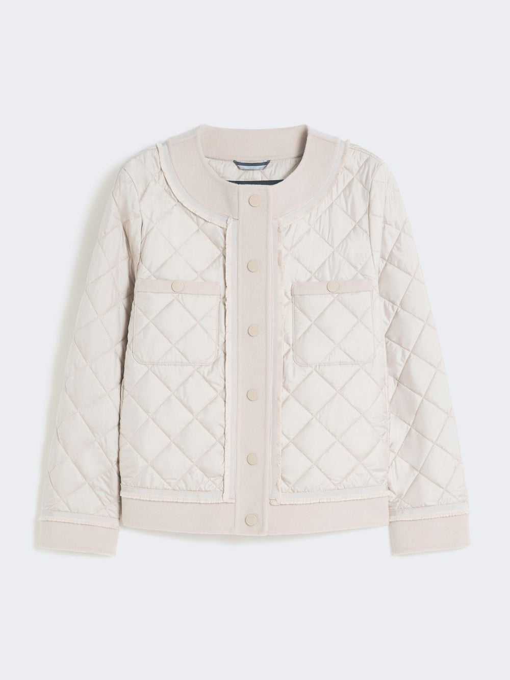 Padded cropped jacket in water-repellent canvas - Sand