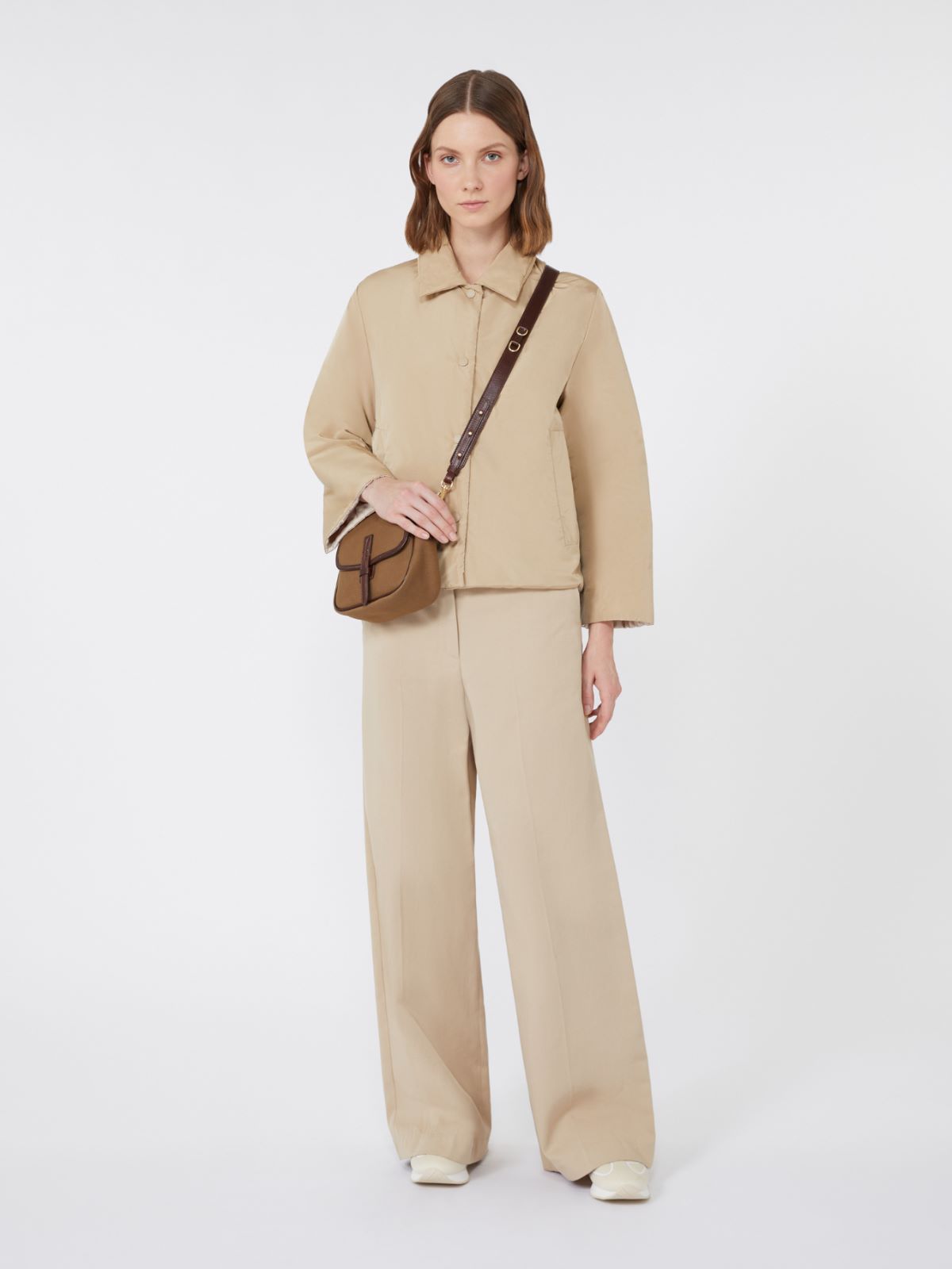 Reversible taffeta jacket - Beige