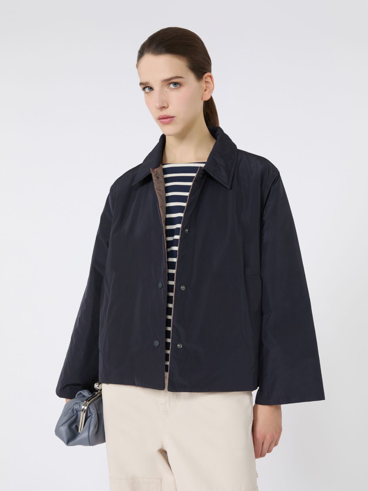 Reversible taffeta jacket - Navy