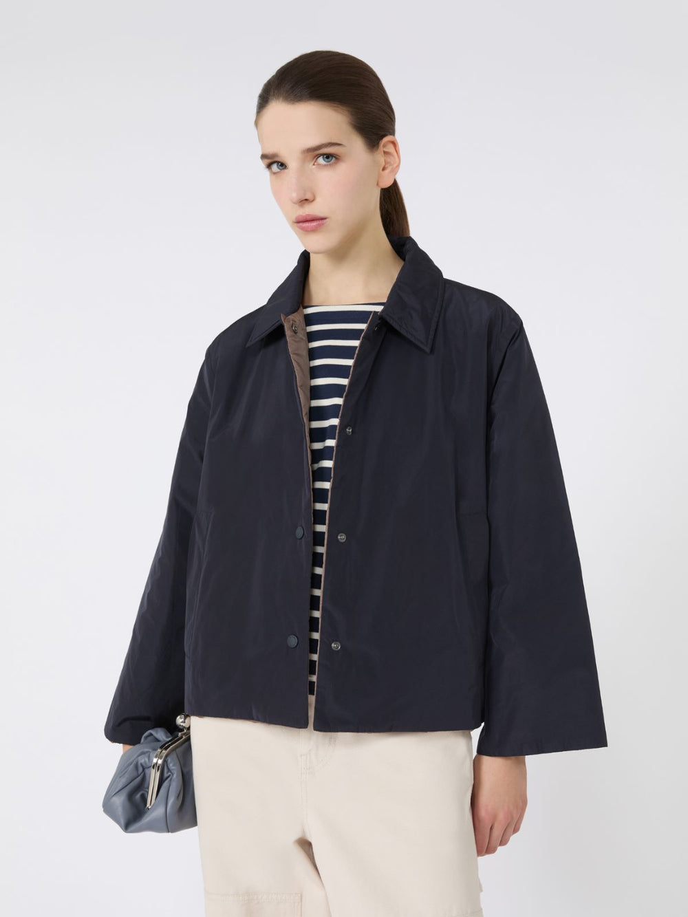 Reversible taffeta jacket - Navy