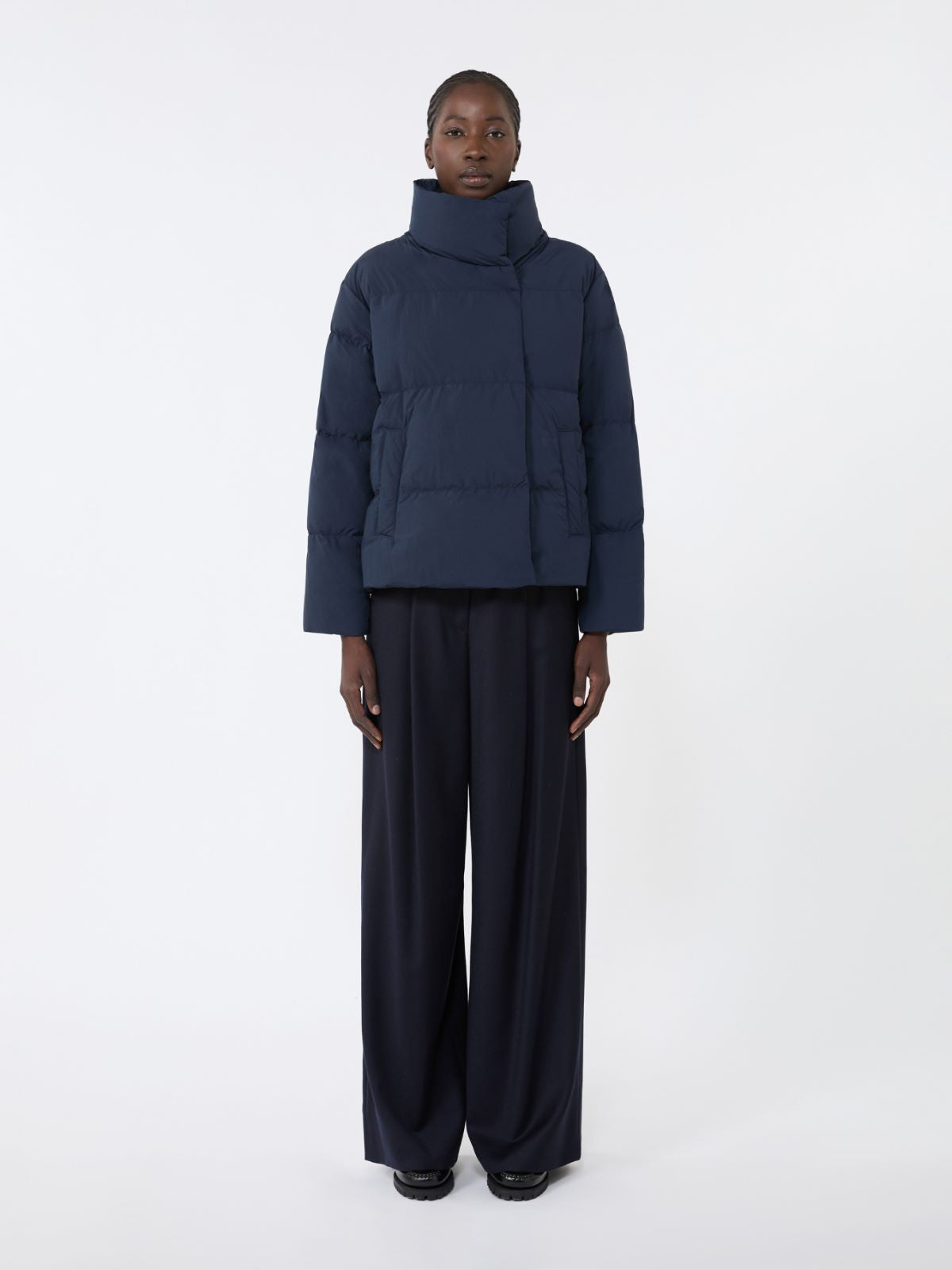 Short jacket in water-repellent fabric - Navy