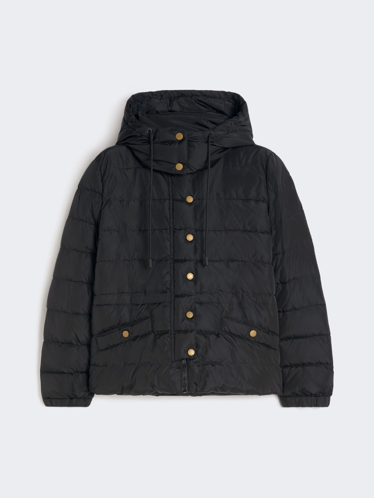 Short down jacket in water-repellent taffeta - Black