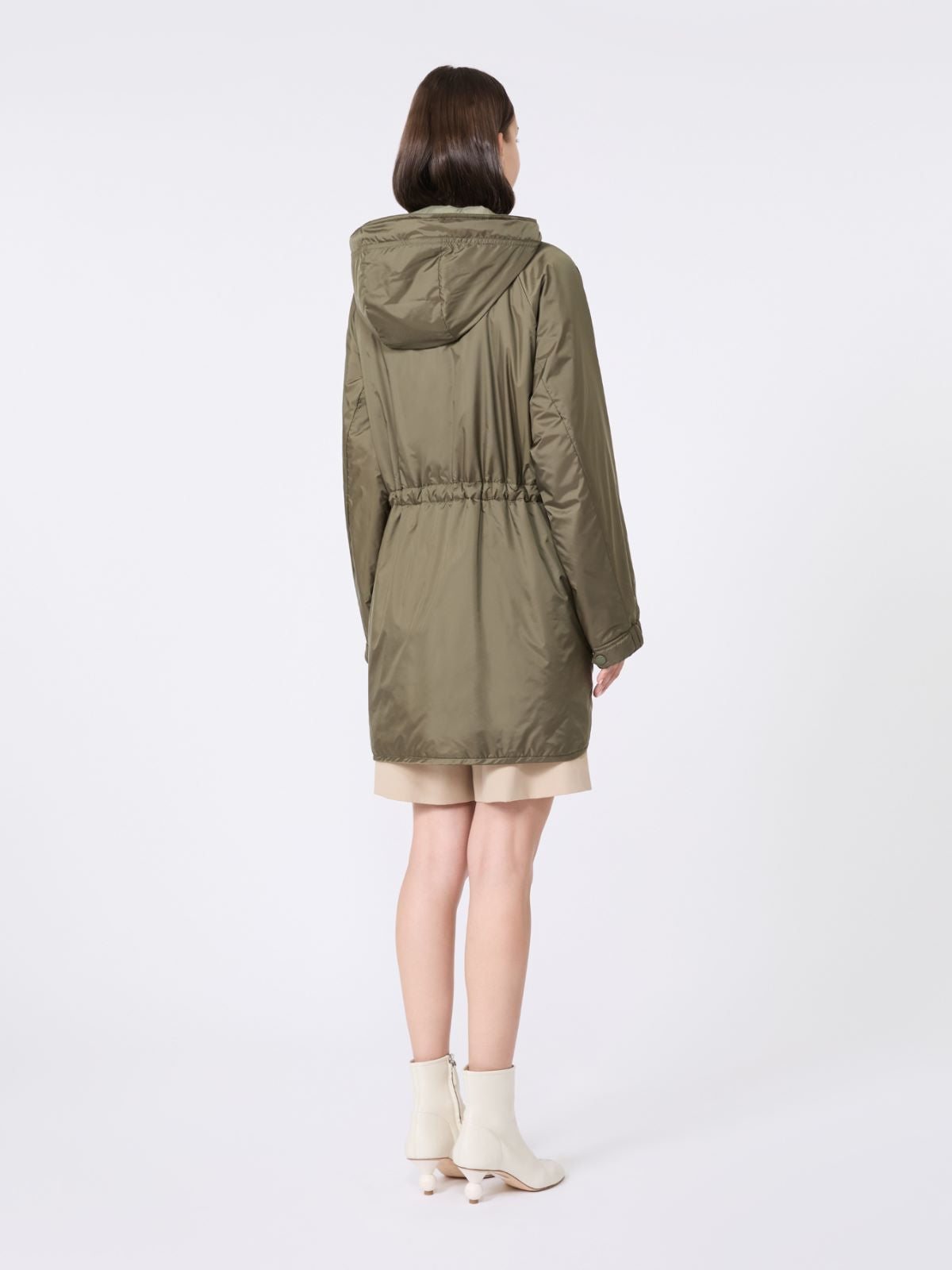 Reversible water-repellent canvas parka - Kaki