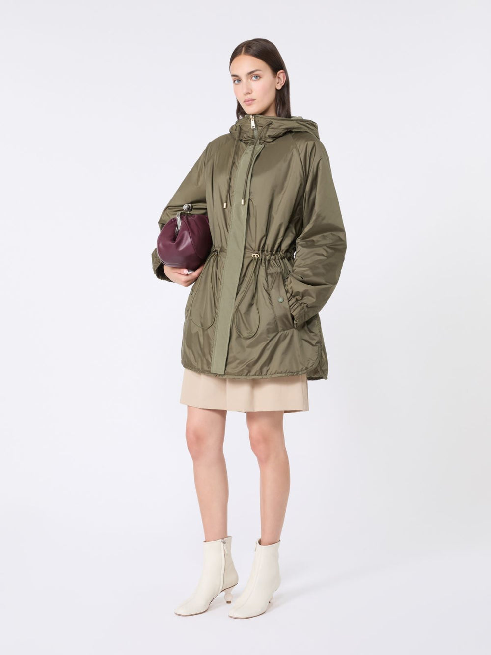 Reversible water-repellent canvas parka - Kaki