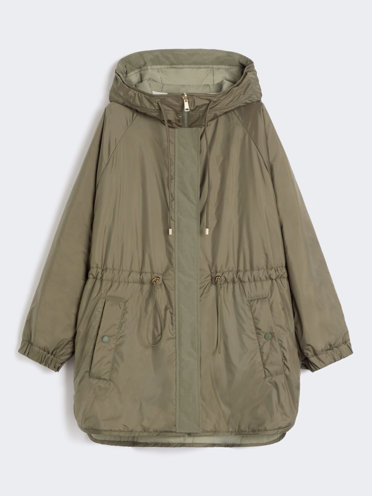 Reversible water-repellent canvas parka - Kaki