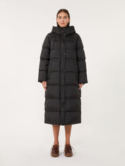 Reversible down jacket in water-repellent canvas - Black