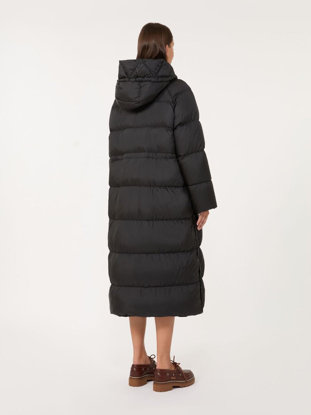 Reversible down jacket in water-repellent canvas - Black