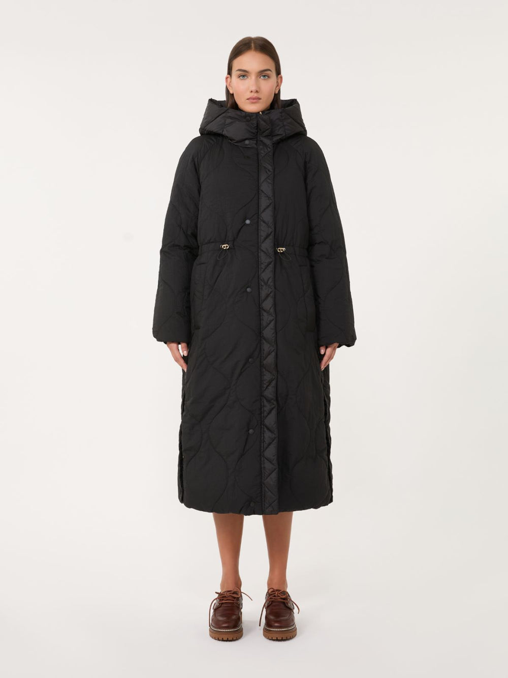 Reversible down jacket in water-repellent canvas - Black