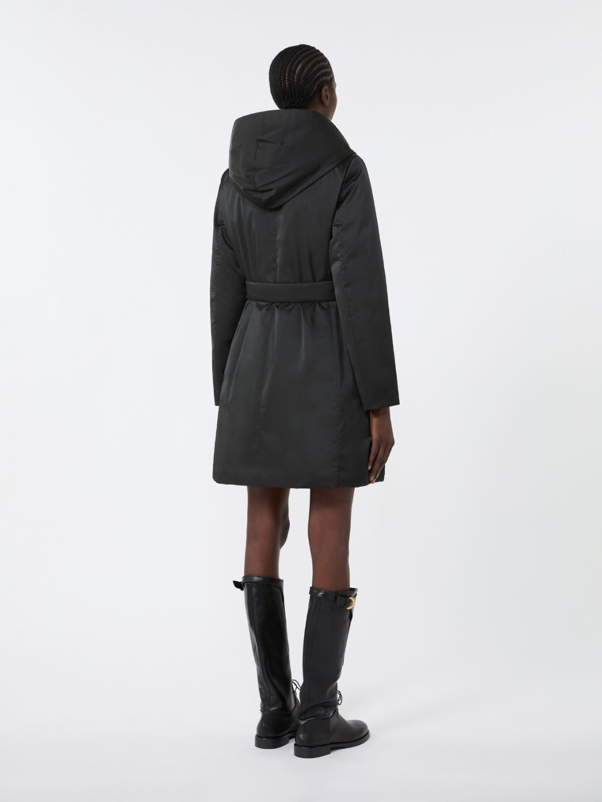 Reversible down jacket in water-repellent fabric - Black