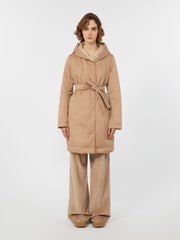 Reversible down jacket in water-repellent fabric - Biscuit