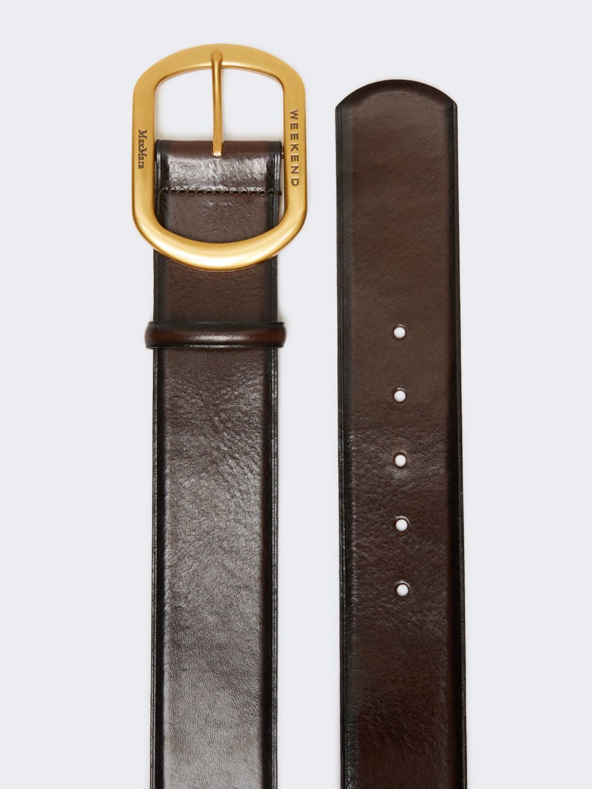 Leather belt - Dark brown