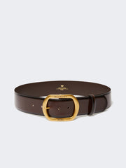 Leather belt - Dark brown