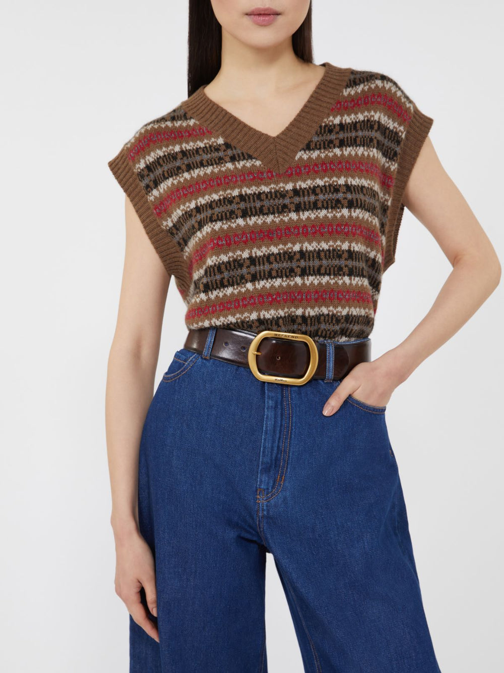 Leather belt - Dark brown