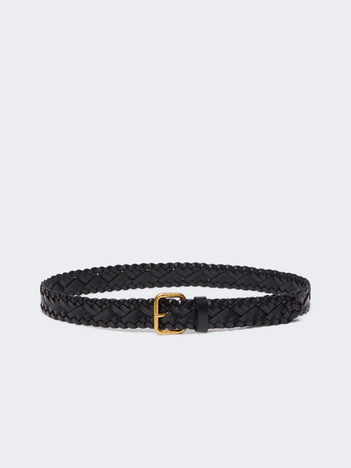 Woven leather belt - Black