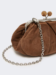 Small suede Pasticcino Bag - Dark brown