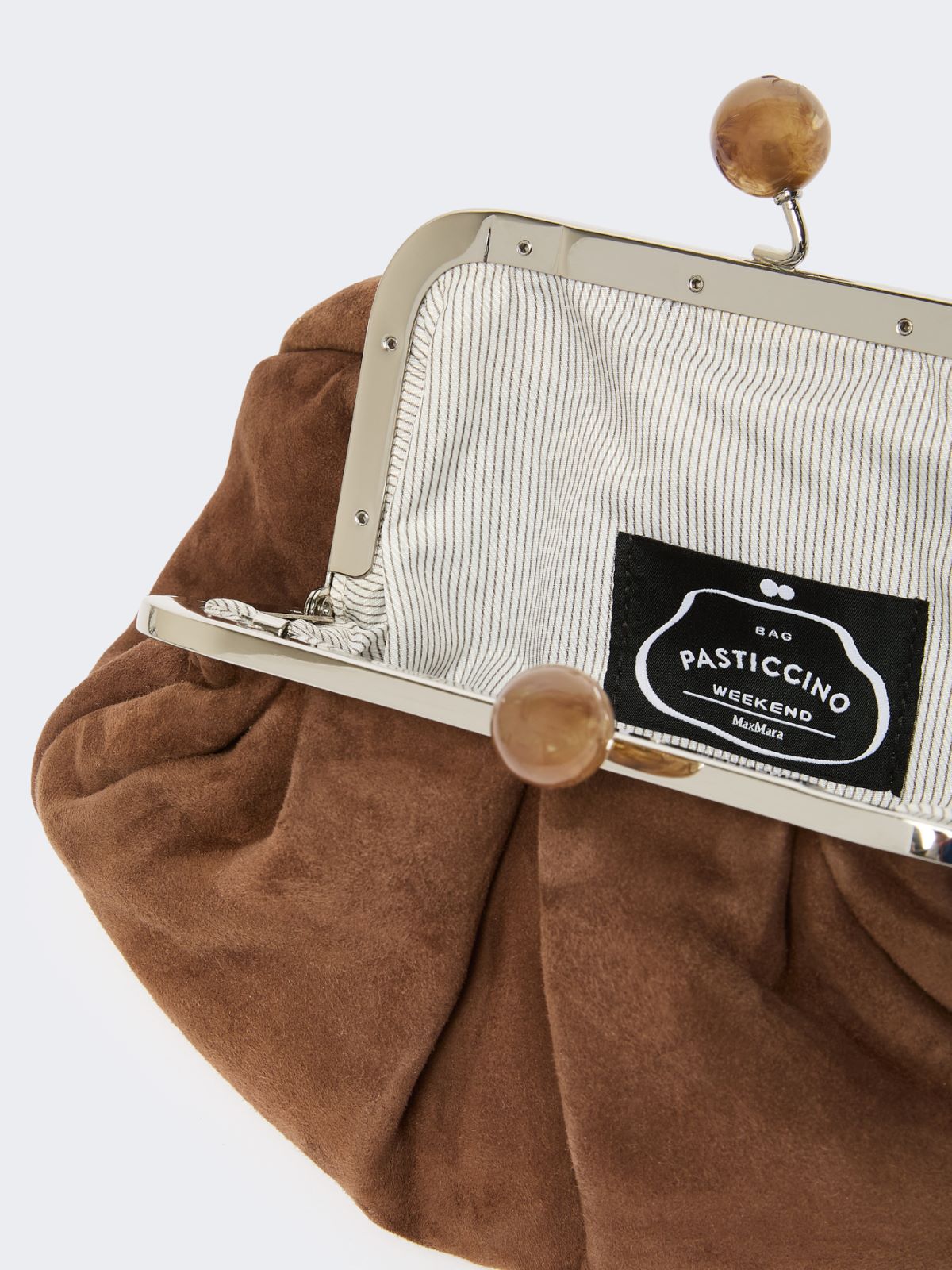 Small suede Pasticcino Bag - Dark brown