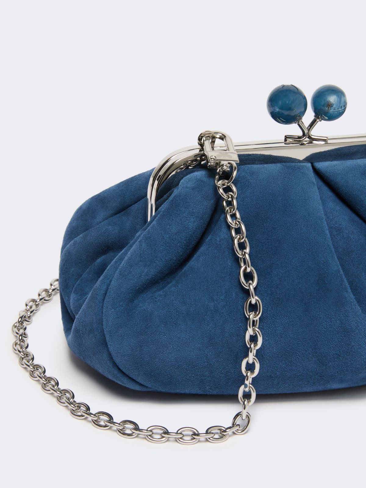 Small suede Pasticcino Bag - Cornflower blue