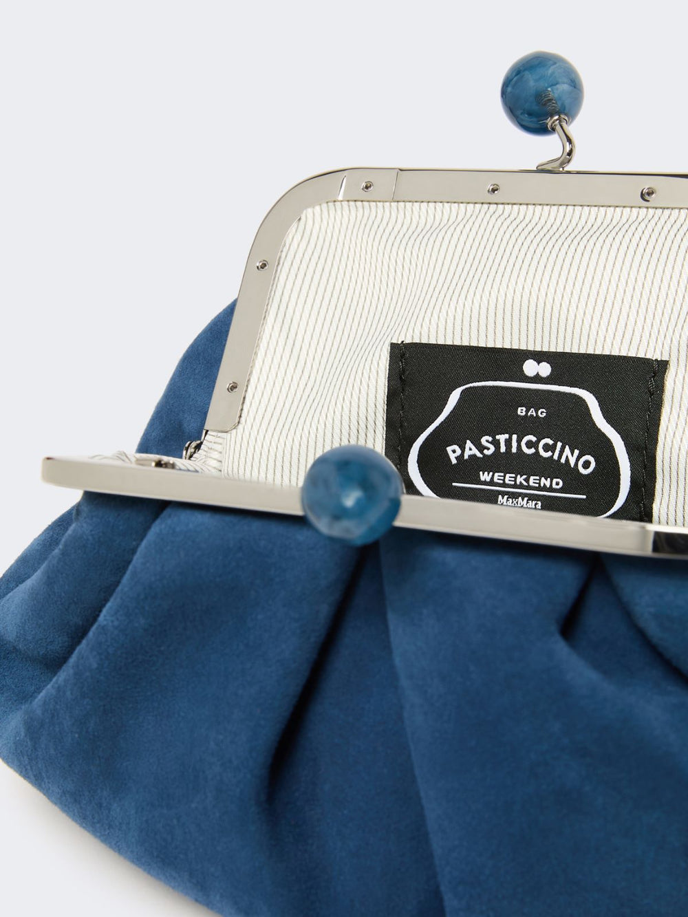 Small suede Pasticcino Bag - Cornflower blue