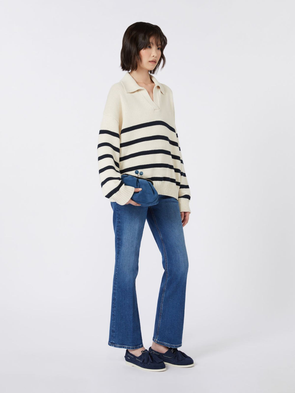 Small suede Pasticcino Bag - Cornflower blue