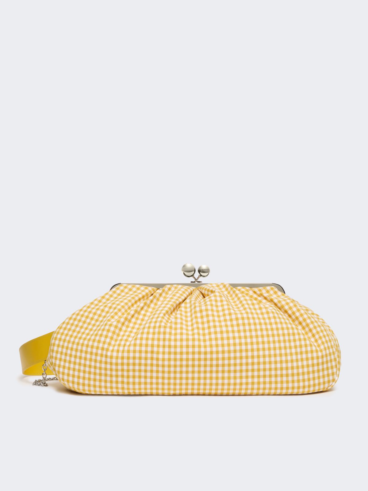 Large gingham cotton Pasticcino Bag - Yellow