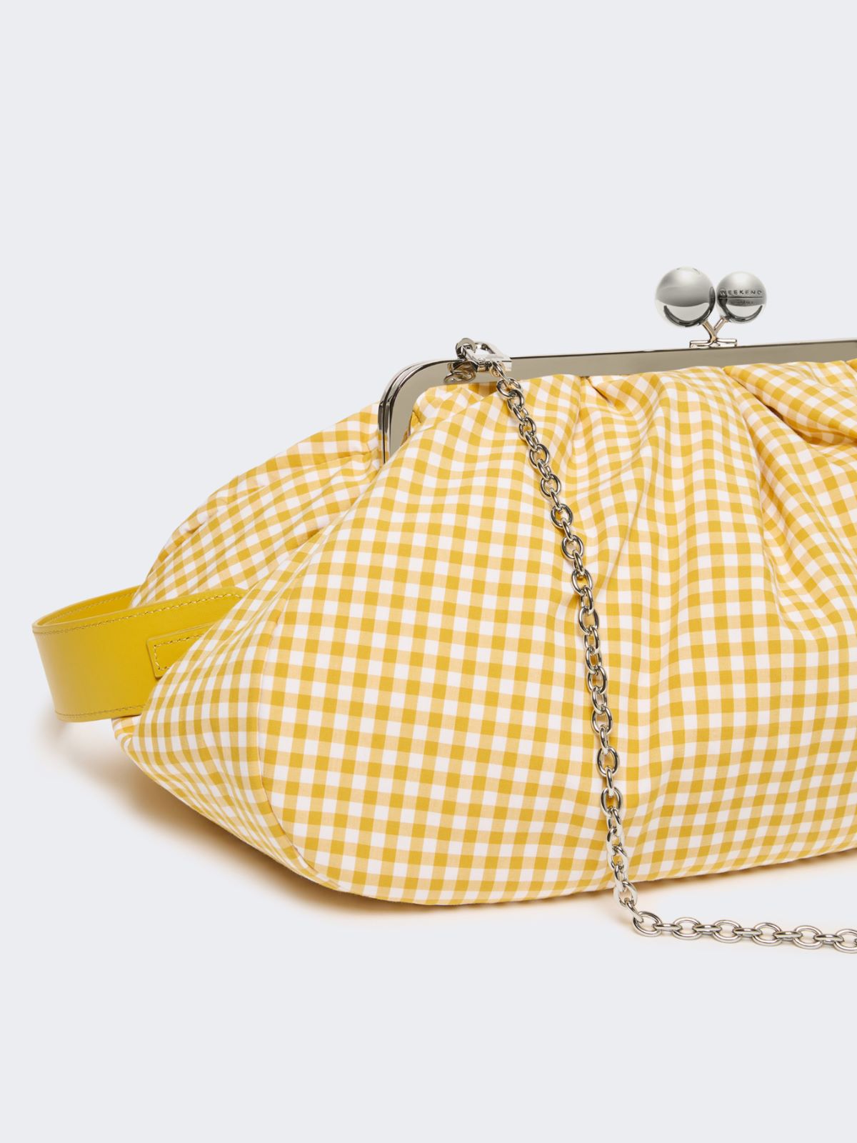 Large gingham cotton Pasticcino Bag - Yellow