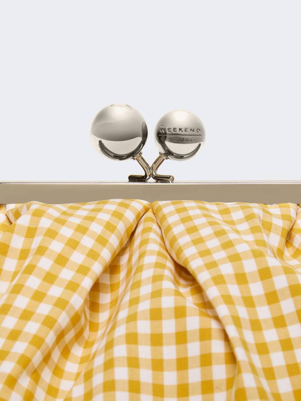 Large gingham cotton Pasticcino Bag - Yellow