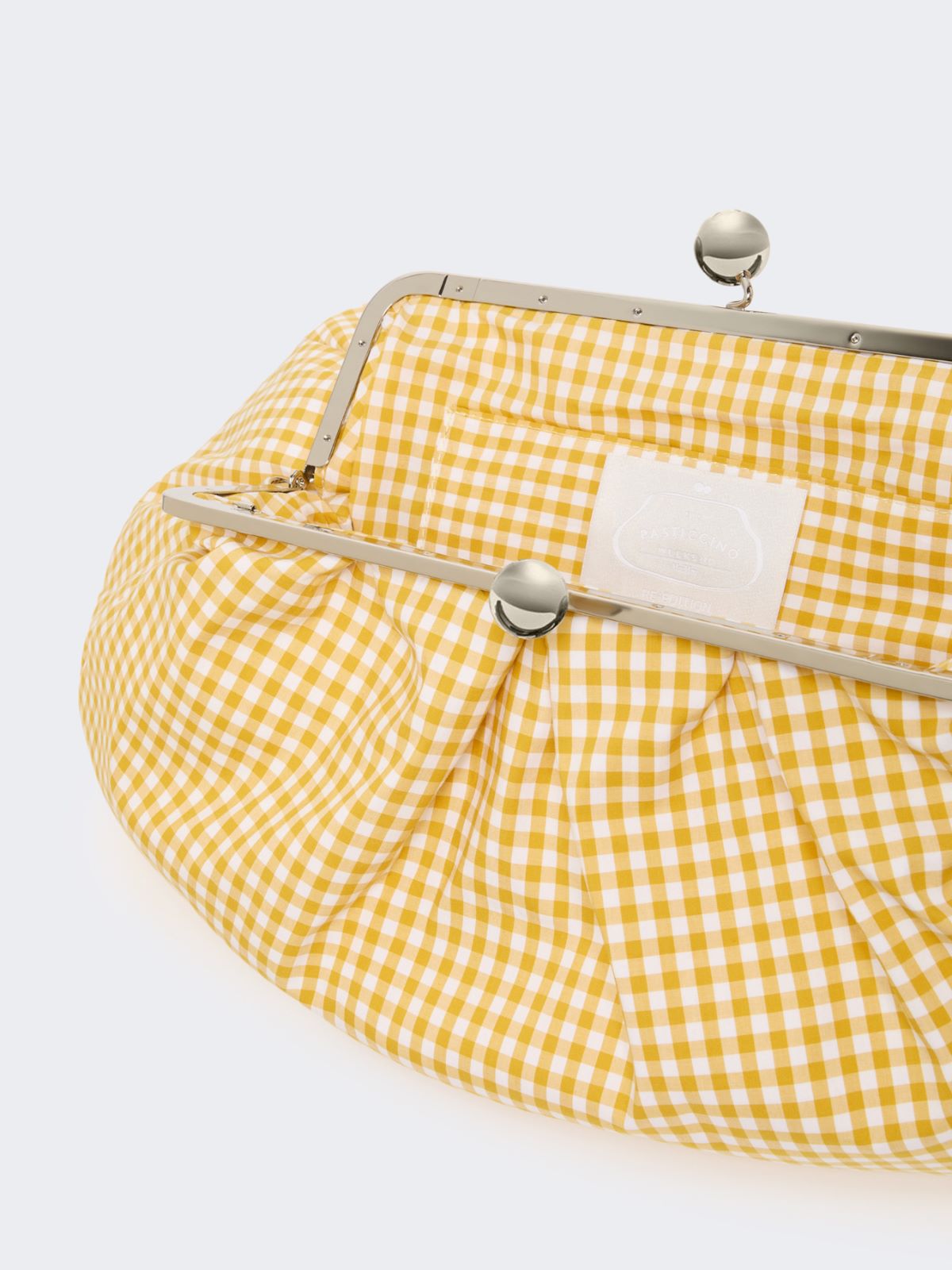 Large gingham cotton Pasticcino Bag - Yellow
