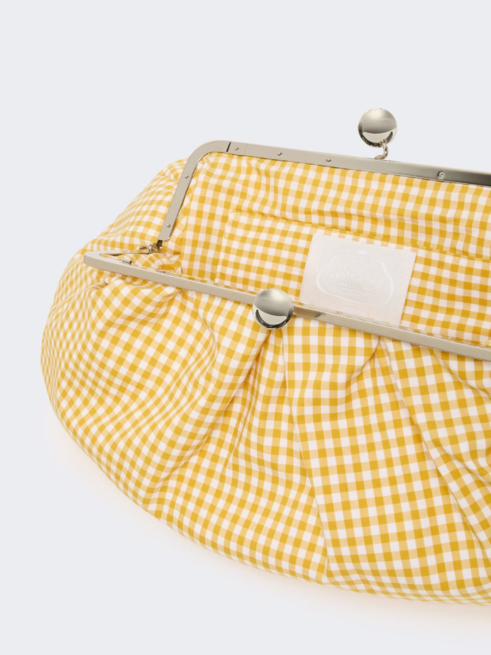 Large gingham cotton Pasticcino Bag - Yellow