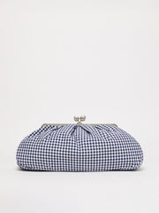 Large gingham cotton Pasticcino Bag - Ultramarine