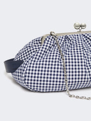 Large gingham cotton Pasticcino Bag - Ultramarine