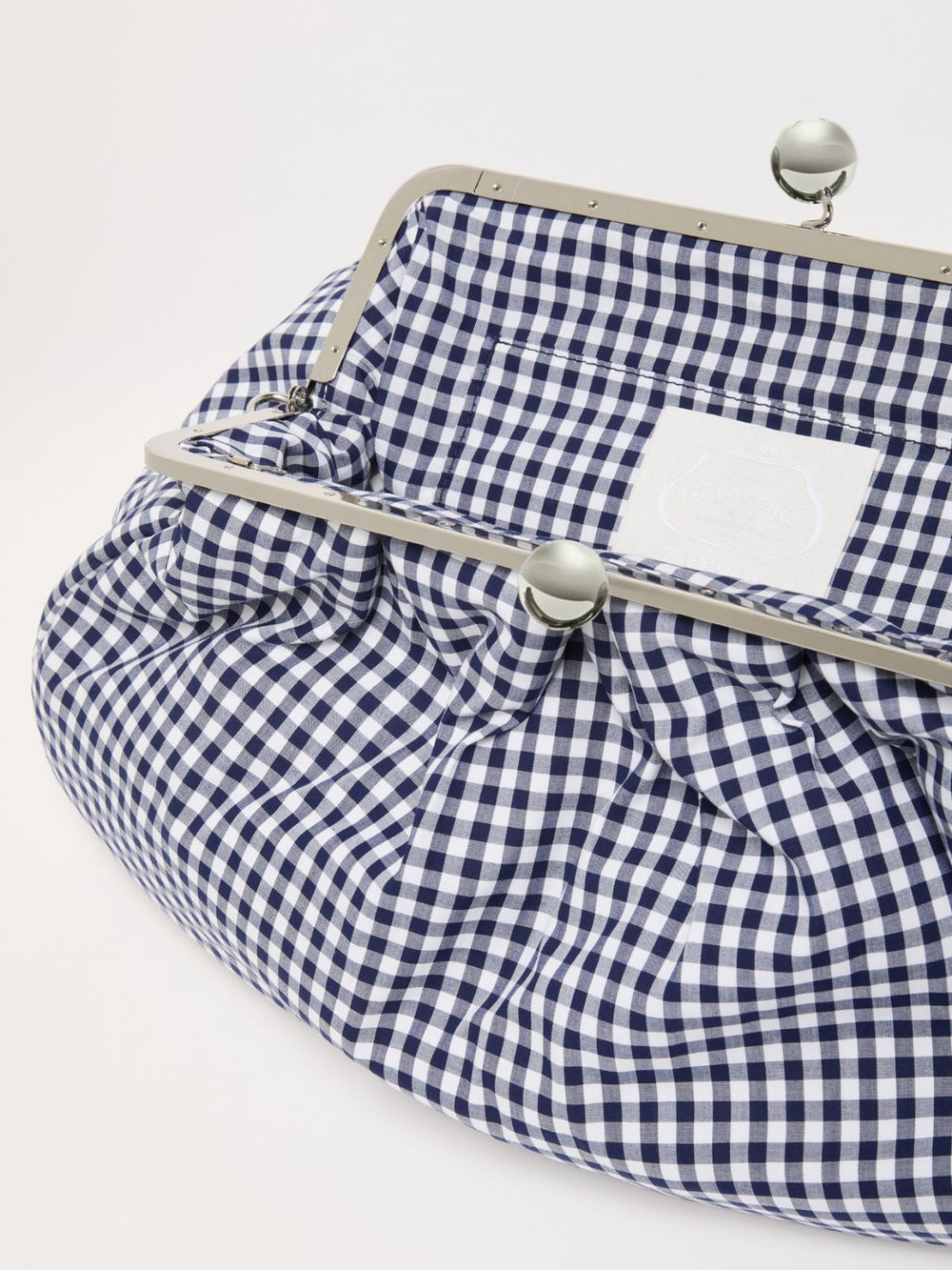 Large gingham cotton Pasticcino Bag - Ultramarine
