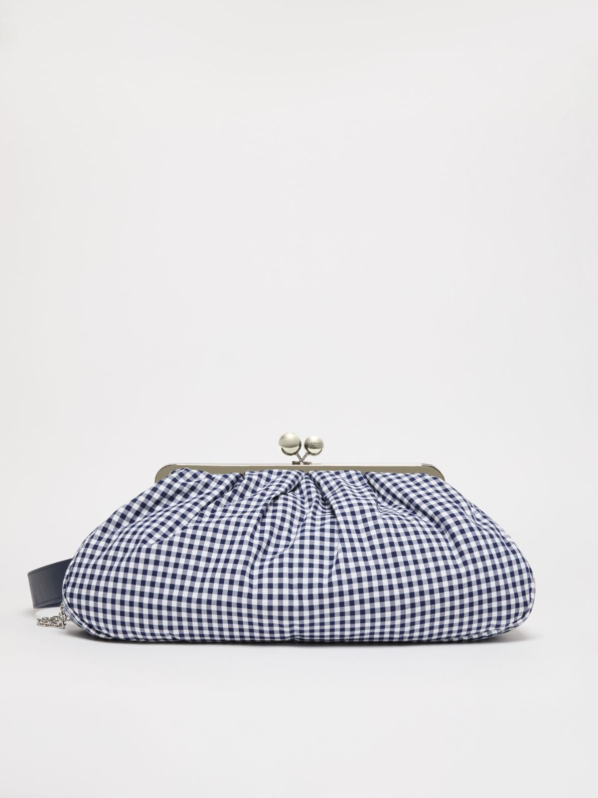 Large gingham cotton Pasticcino Bag - Ultramarine