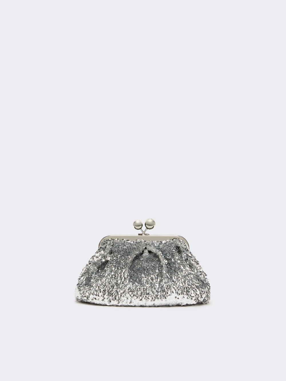 Sequin-adorned small satin Pasticcino Bag - Silver