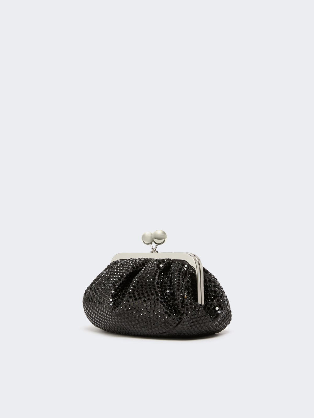 Rhinestone-adorned small satin Pasticcino Bag - Dark grey