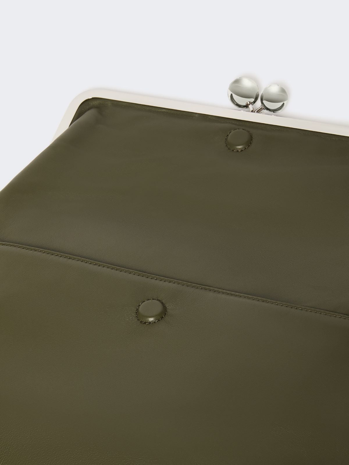 Shiny Nappa leather envelope Pasticcino Bag - Dark green