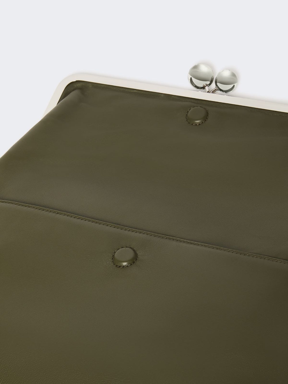 Shiny Nappa leather envelope Pasticcino Bag - Dark green