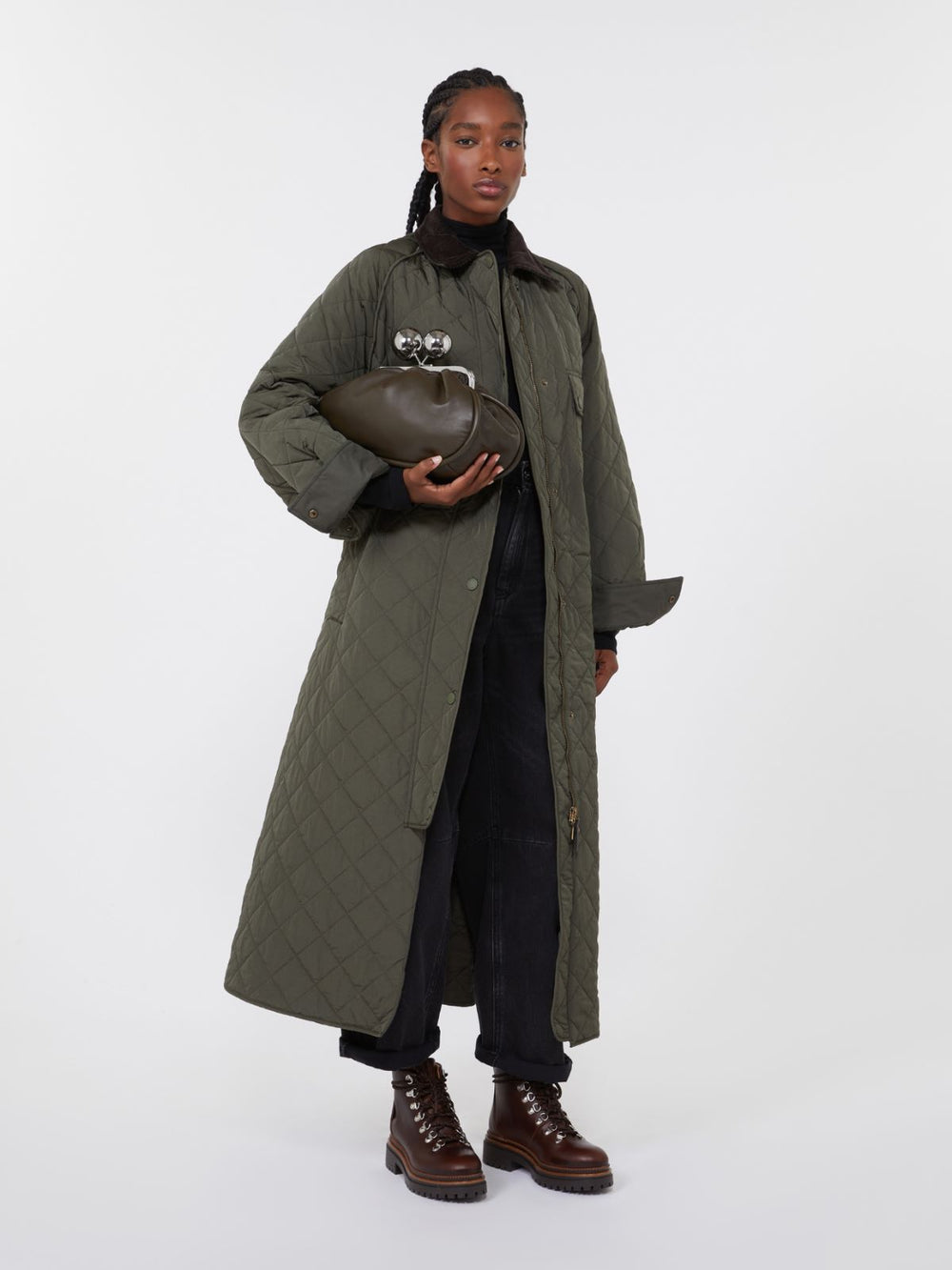 Medium Pasticcino Bag in glossy nappa leather - Kaki