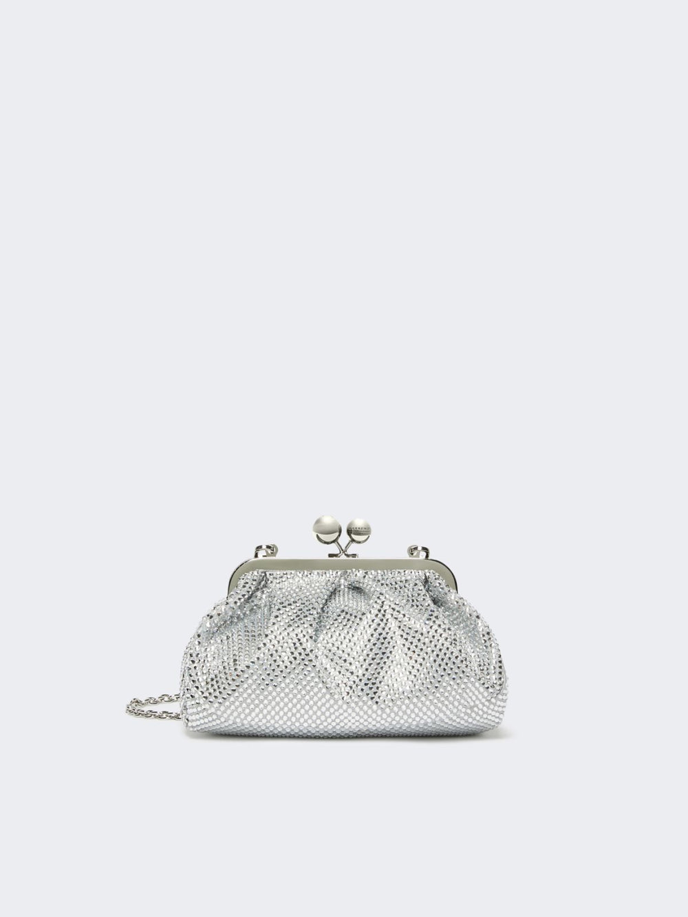 Small Pasticcino Bag in satin with rhinestones - Optical white