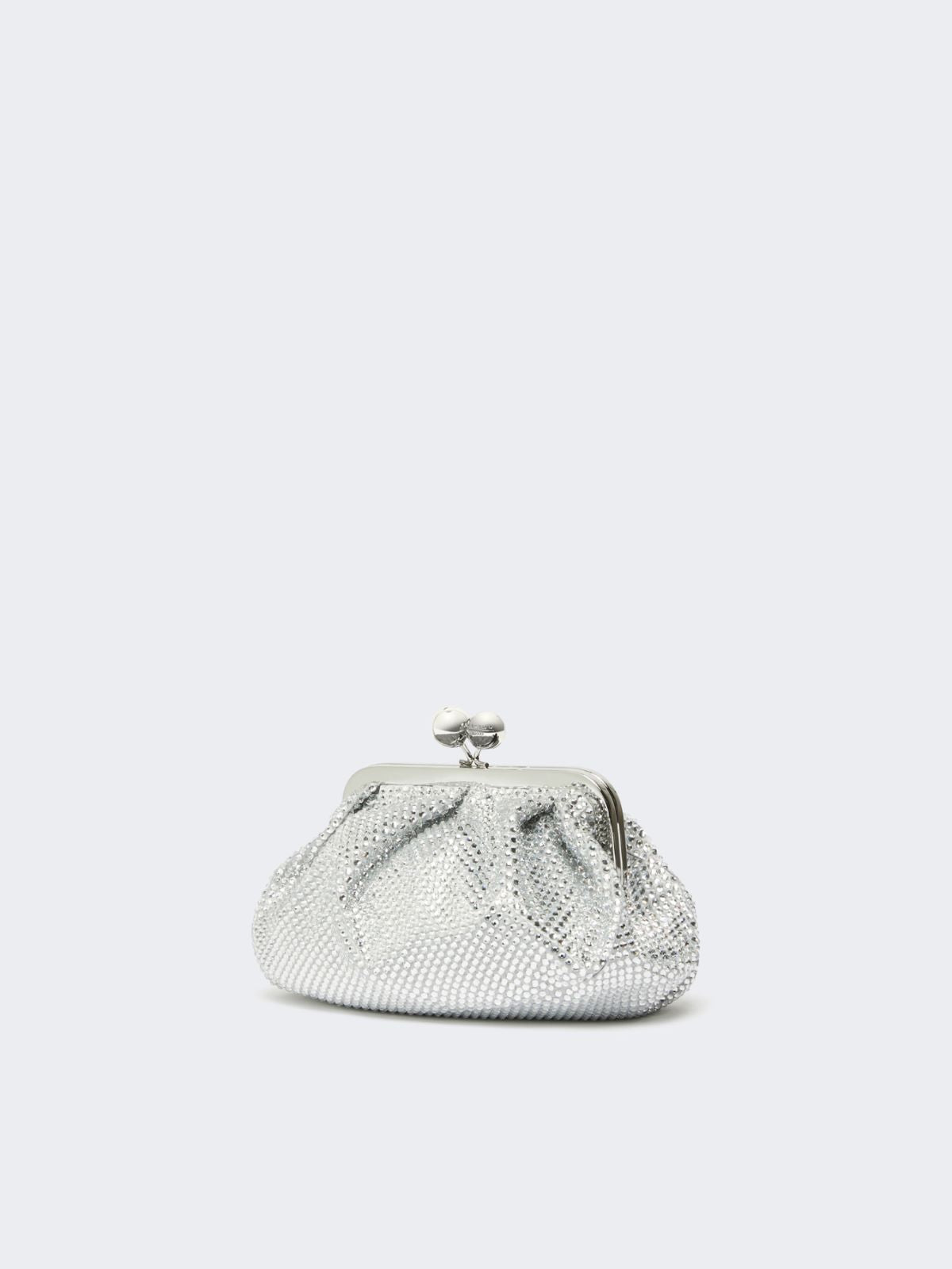 Small Pasticcino Bag in satin with rhinestones - Optical white