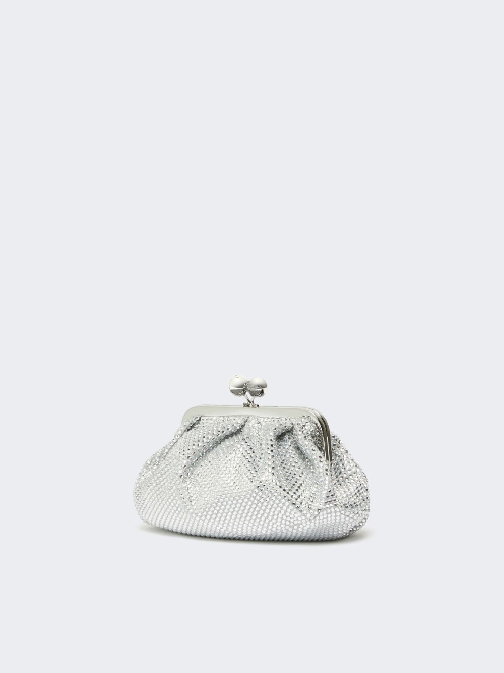 Small Pasticcino Bag in satin with rhinestones - Optical white