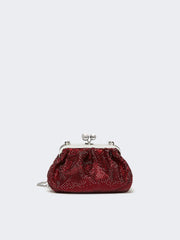 Small Pasticcino Bag in satin with rhinestones - Red