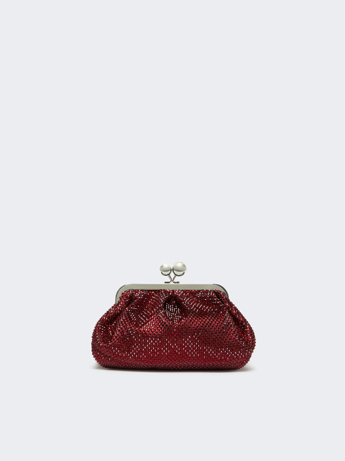 Small Pasticcino Bag in satin with rhinestones - Red