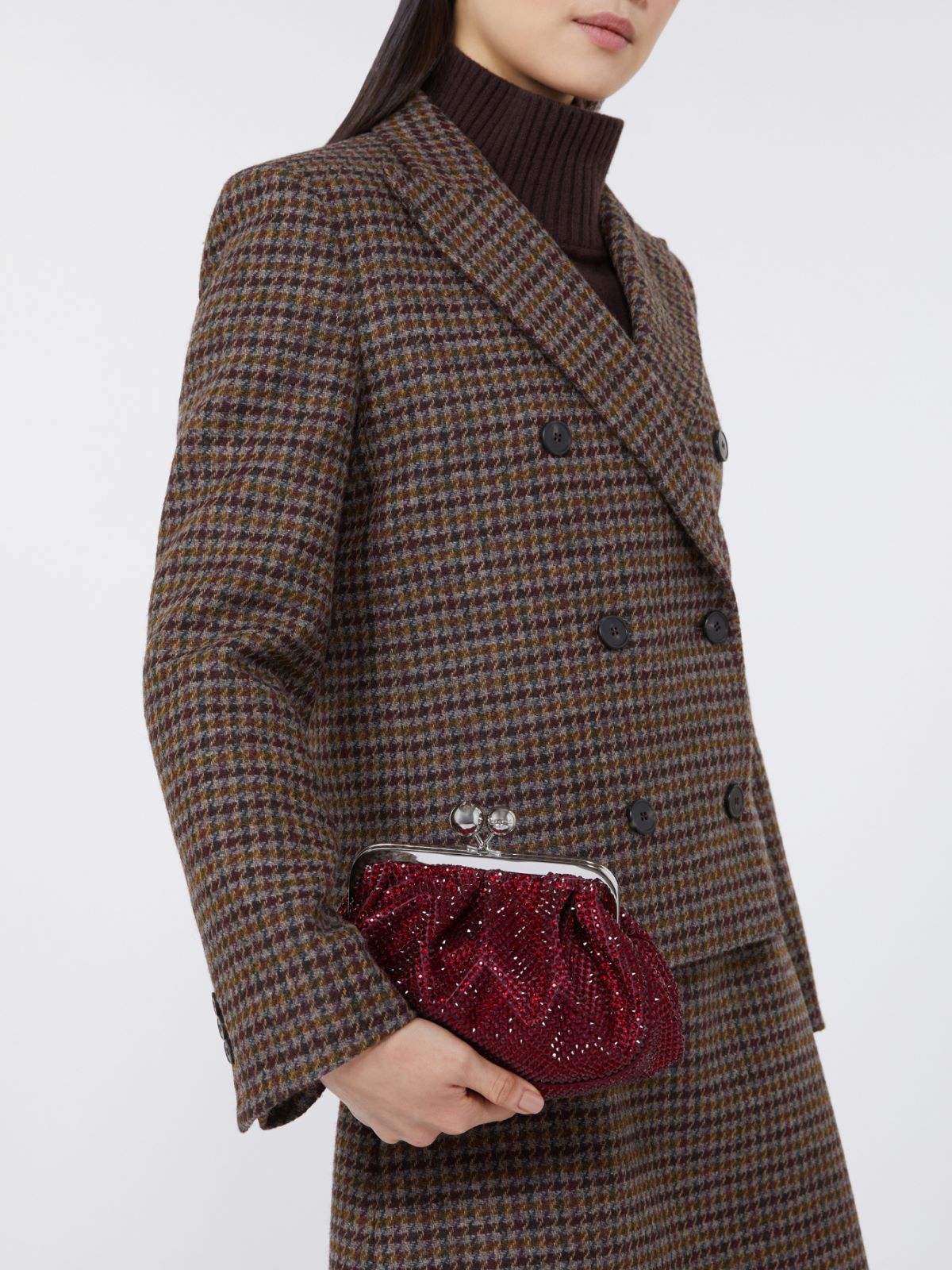 Small Pasticcino Bag in satin with rhinestones - Red