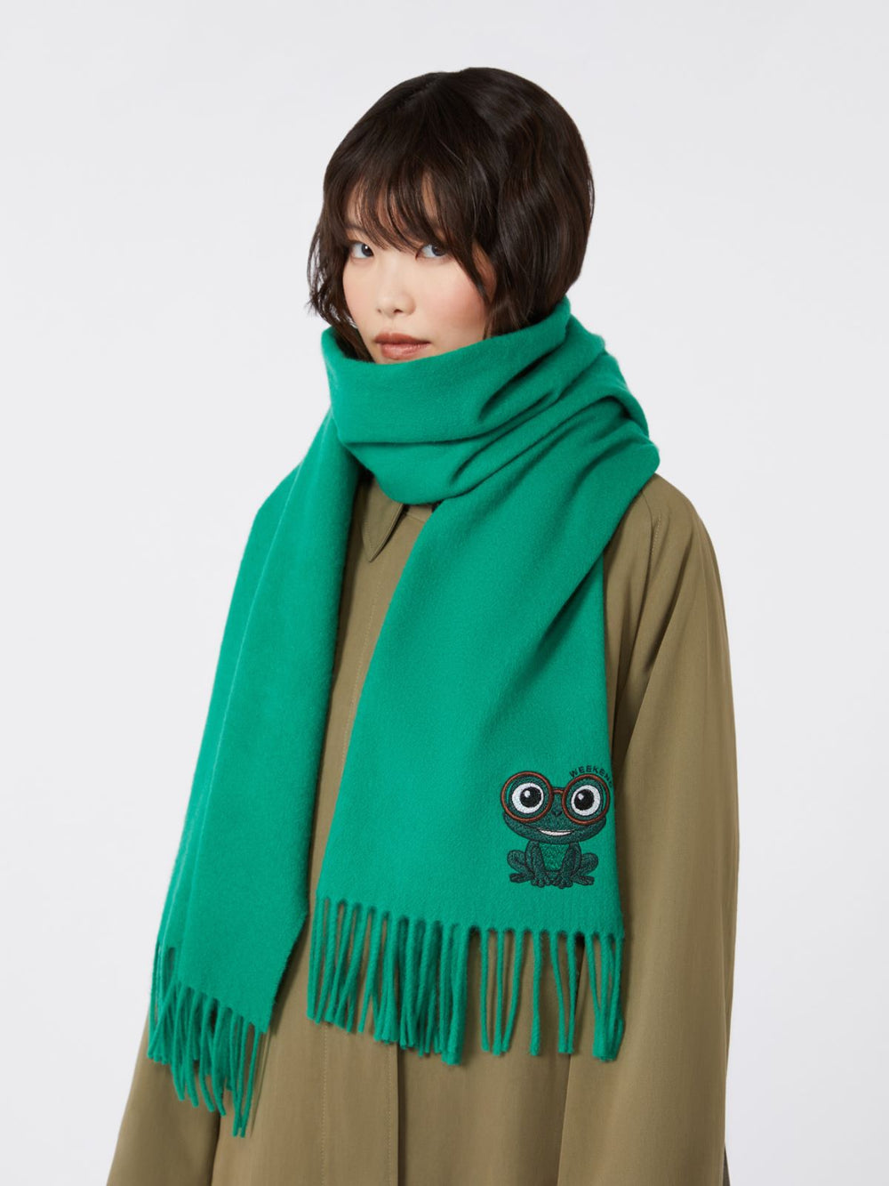 Wool and cashmere stole - Emerald