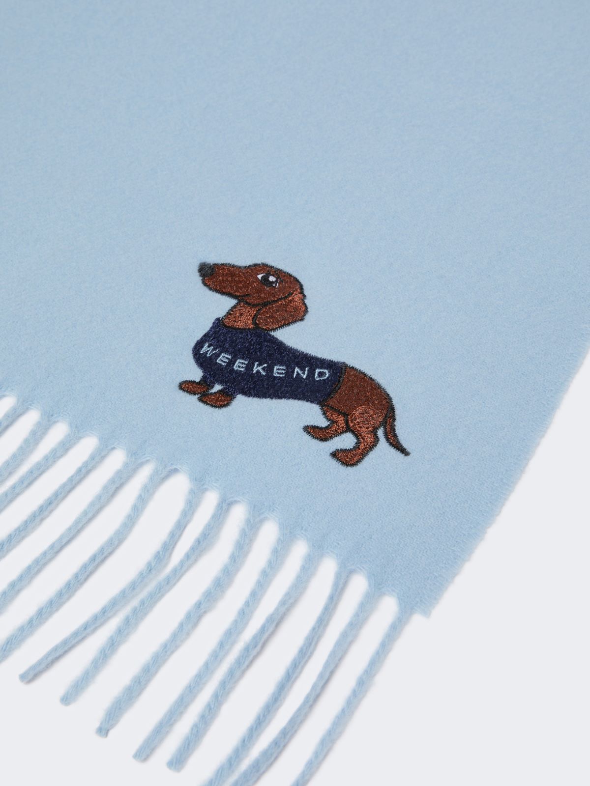 Wool and cashmere stole - Light blue