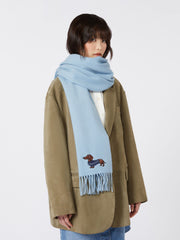 Wool and cashmere stole - Light blue